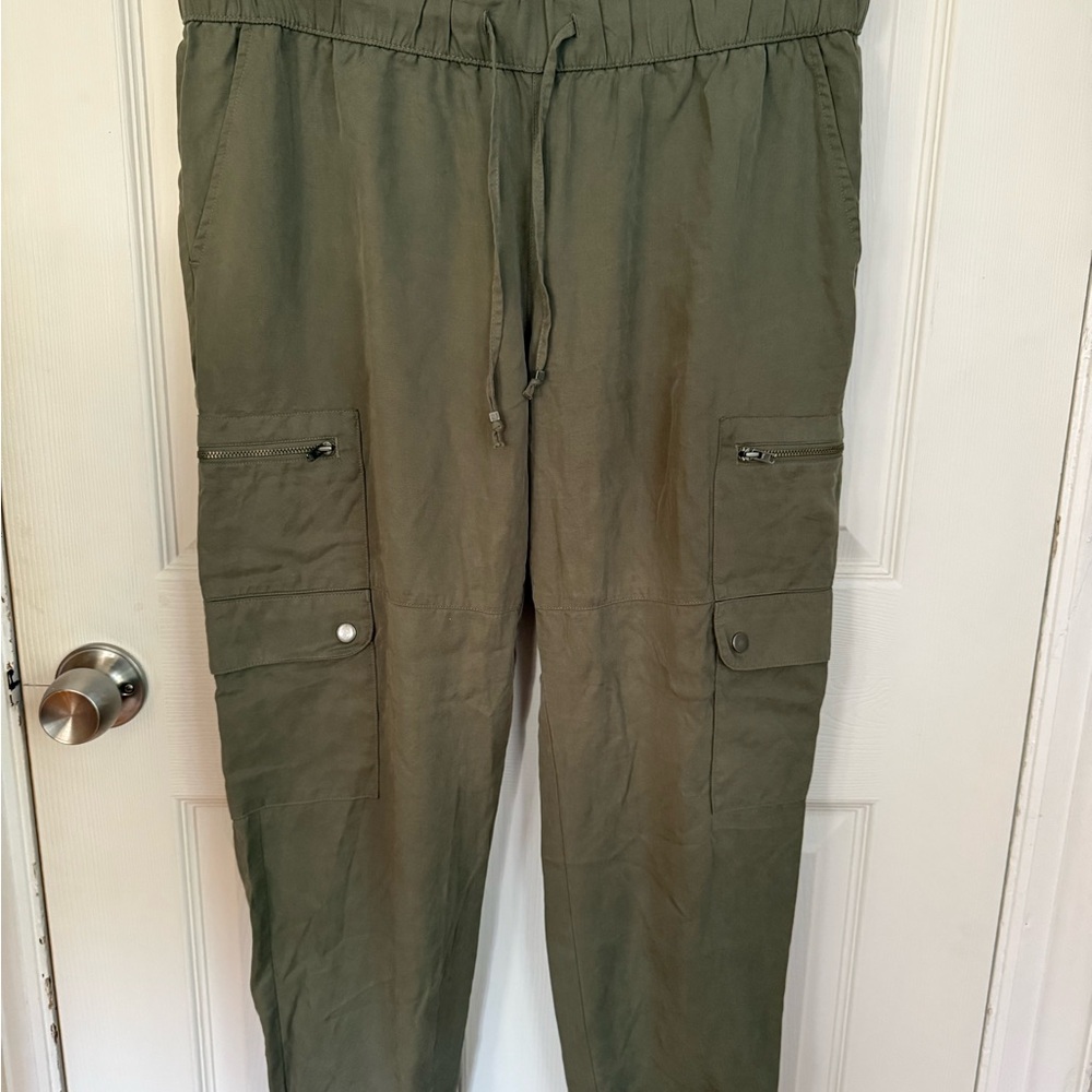 Banana Republic Factory Olive Tencel Cargo Jogger Pants - Picture 4 of 8